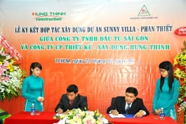 Lễ ký kết hợp đồng hợp tác giữa Công ty CP Thiết Kế - Xây Dựng Hưng Thịnh & Công ty TNHH Đầu Tư Sài Gòn