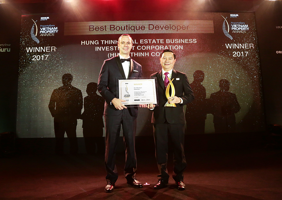 Hung Thinh Corp đón nhận giải thưởng danh giá Vietnam Property Awards 2017 ở hạng mục Best Boutique Developer